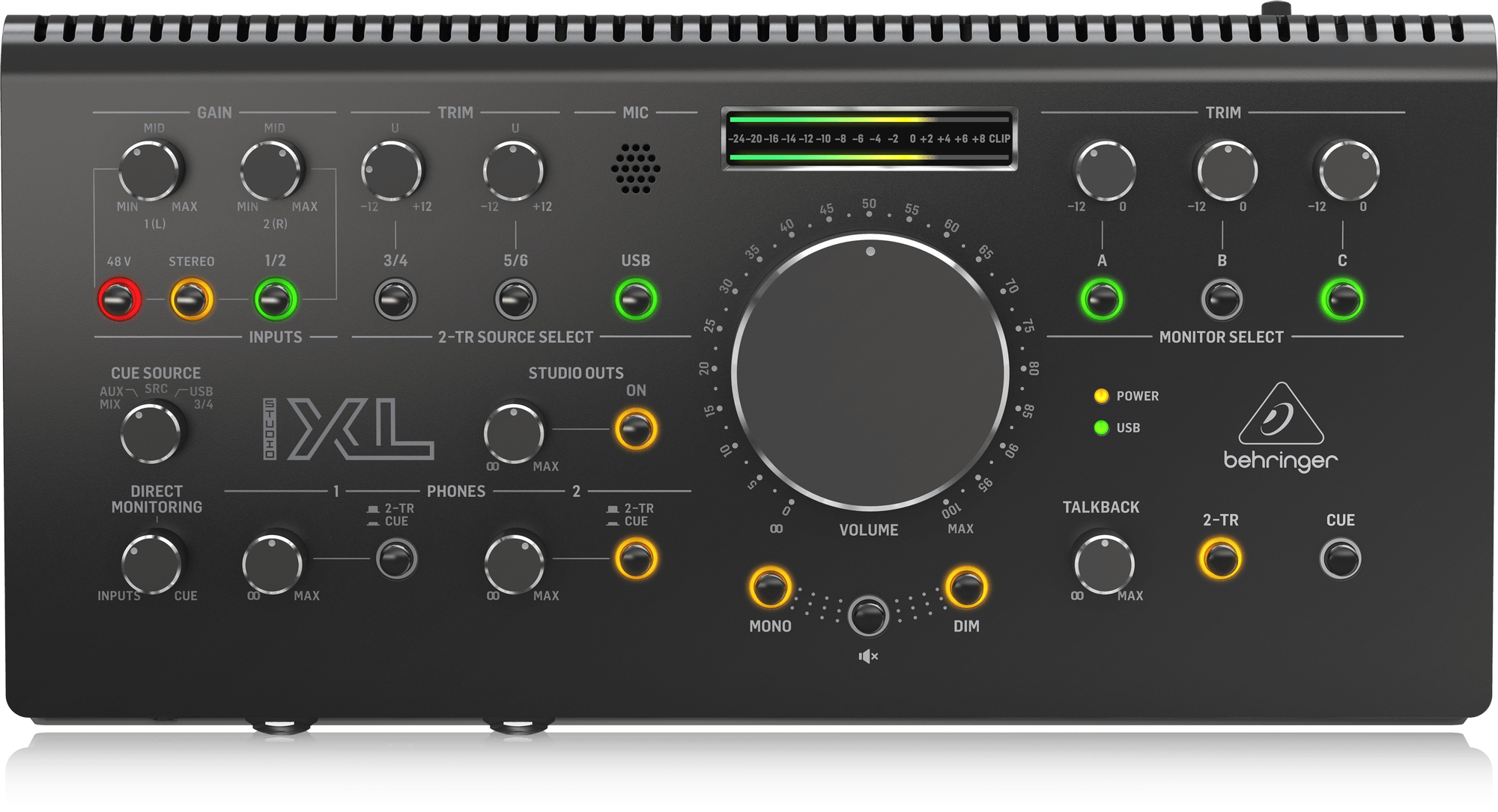 Behringer Studio XL High-End Studio Control and Communication Center with Midas Preamps, 192 kHz 2x4 USB Audio Interface and VCA Stereo Tracking