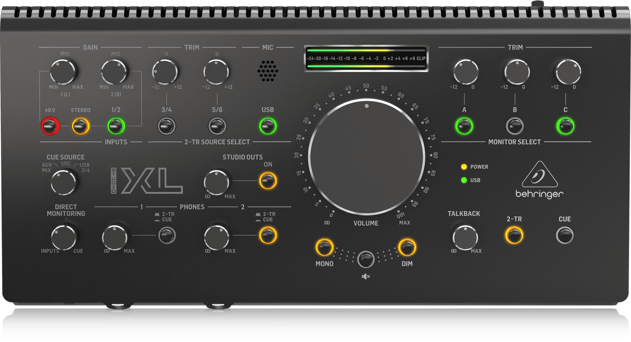 Behringer Studio XL High-End Studio Control and Communication Center with Midas Preamps, 192 kHz 2x4 USB Audio Interface and VCA Stereo Tracking