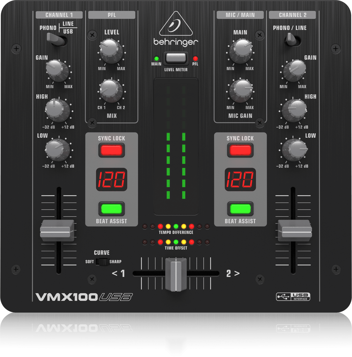 Pioneer CDJ-200 2台 Behringer VMX100USB VMX100USB_P0A2Q_Top_XL.png?v=
