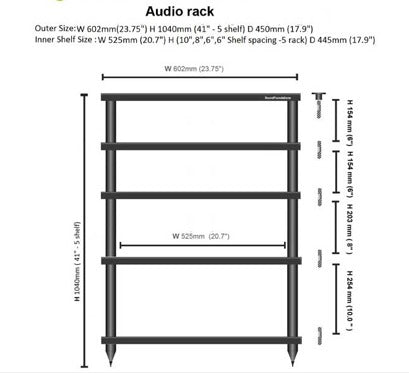 Raga 3/4/5 Hi-Fi Audio Rack High-Performance Stainless Steel & HDF Audio Rack , Each Shelf Supports Up To 50 Kg