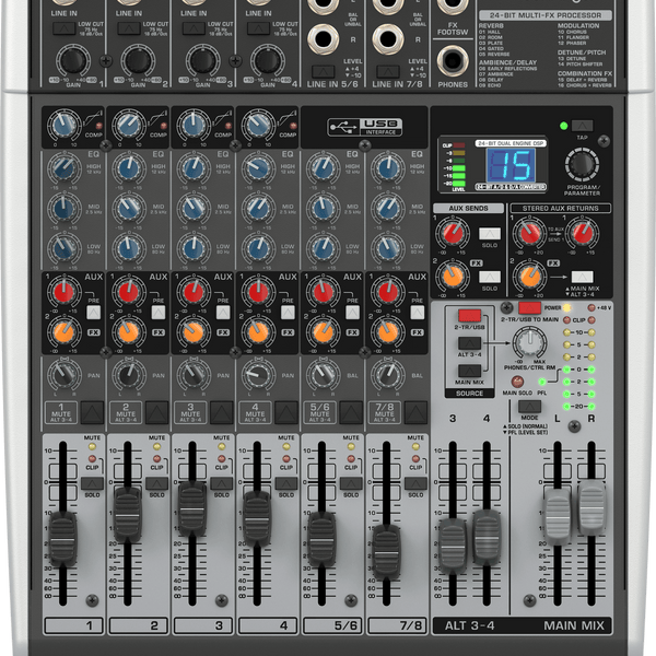 Behringer Xenyx X1204USB Premium 12-Input 2/2-Bus Mixer with XENYX Mic