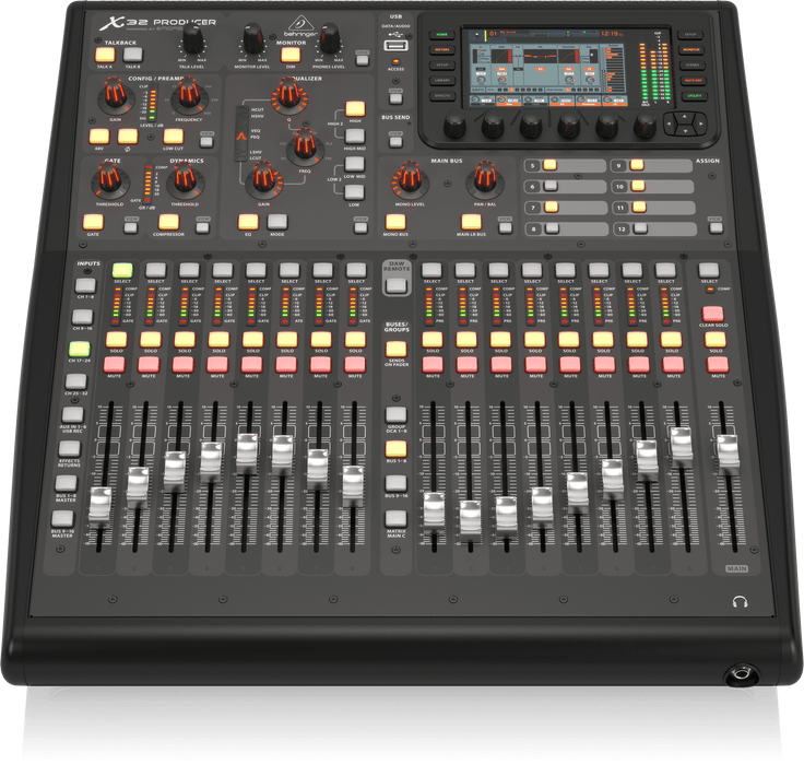 Behringer X32 Producer 40-Input, 25-Bus Rack-Mountable Digital Mixing Console with 16 Programmable Midas Preamps, 17 Motorized Faders, 32-Channel Audio Interface and iPad/iPhone * Remote Control