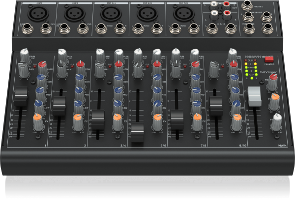 Behringer XENYX 1002SFX Premium Analog 10-Input Mixer with USB Streaming Interface and Klark Teknik Effects - Each