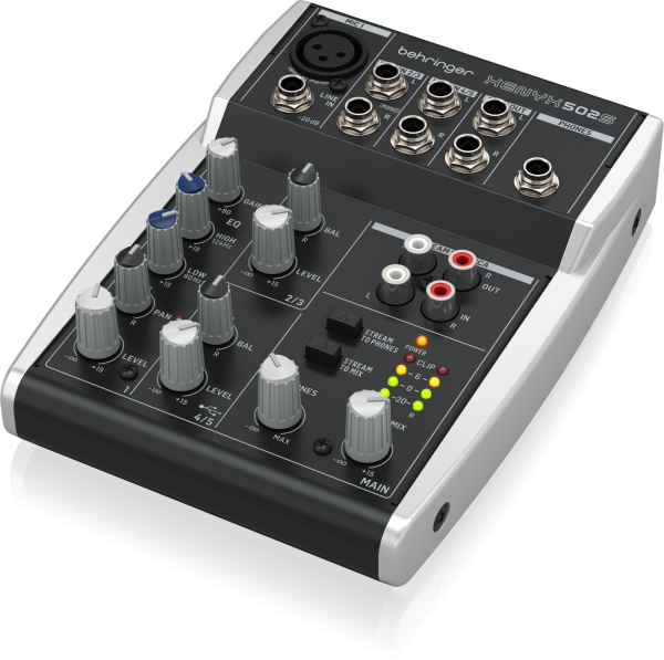 Behringer XENYX 502S Premium Analog 5-Input Mixer with USB Streaming Interface - Each