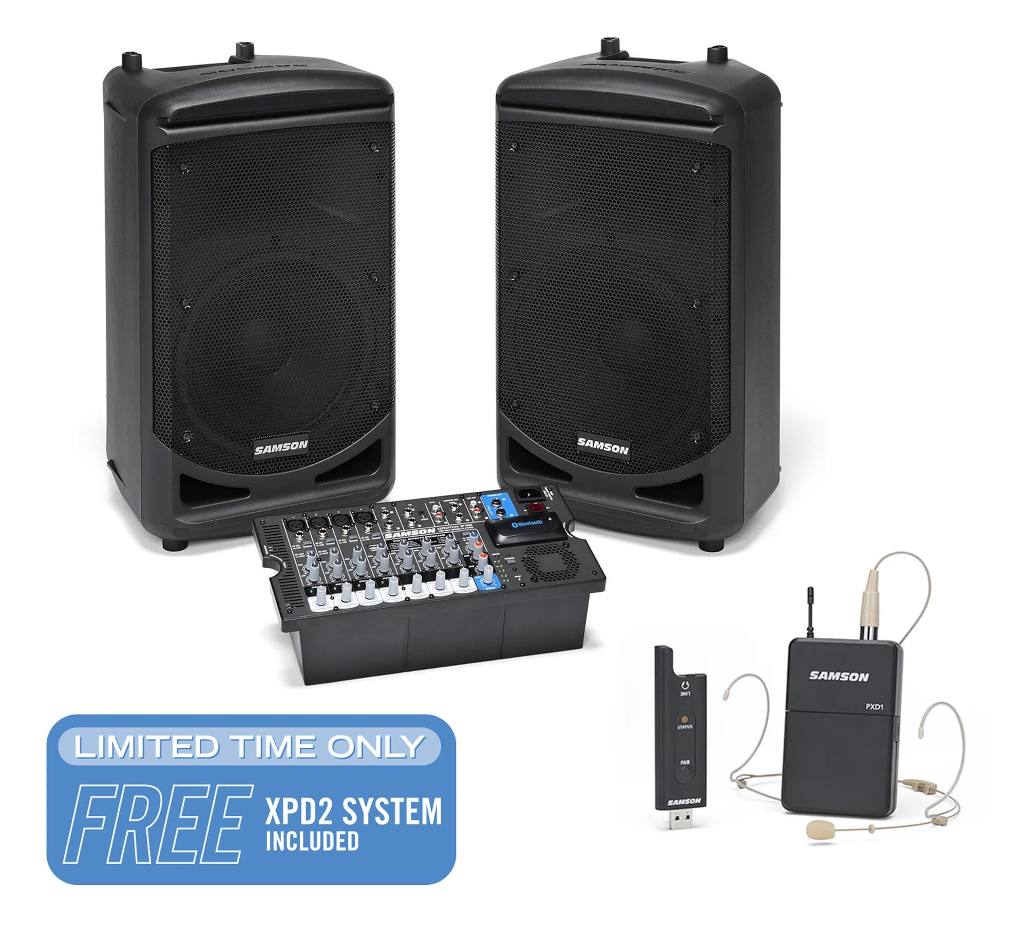 Samson Expedition XP1000 1000-Watt Portable PA System - Set