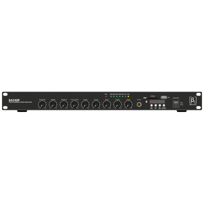 Beta3 BA240P 240W PA Mixer Amplifier With Bluetooth I USB I Mic Inputs - Each