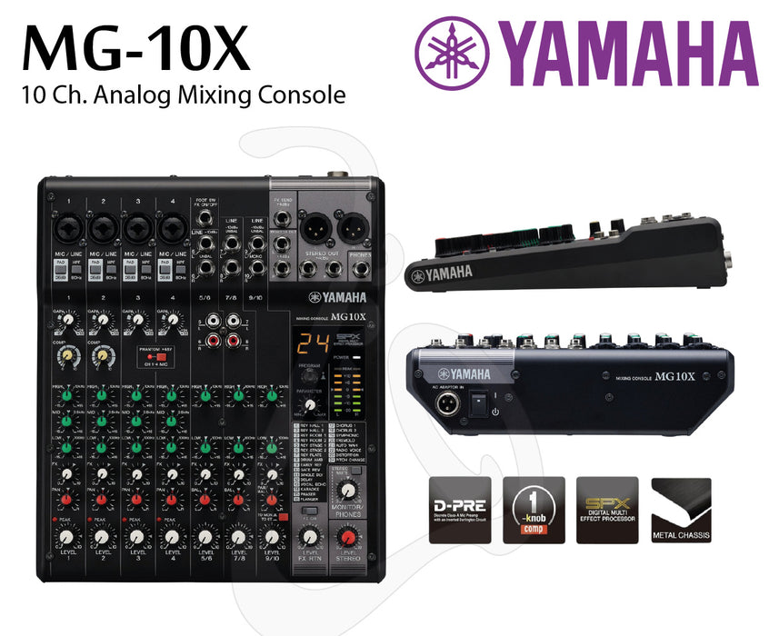 Yamaha MG10X CV Analog Mixing Console, High-grade effects: SPX with 24 programs