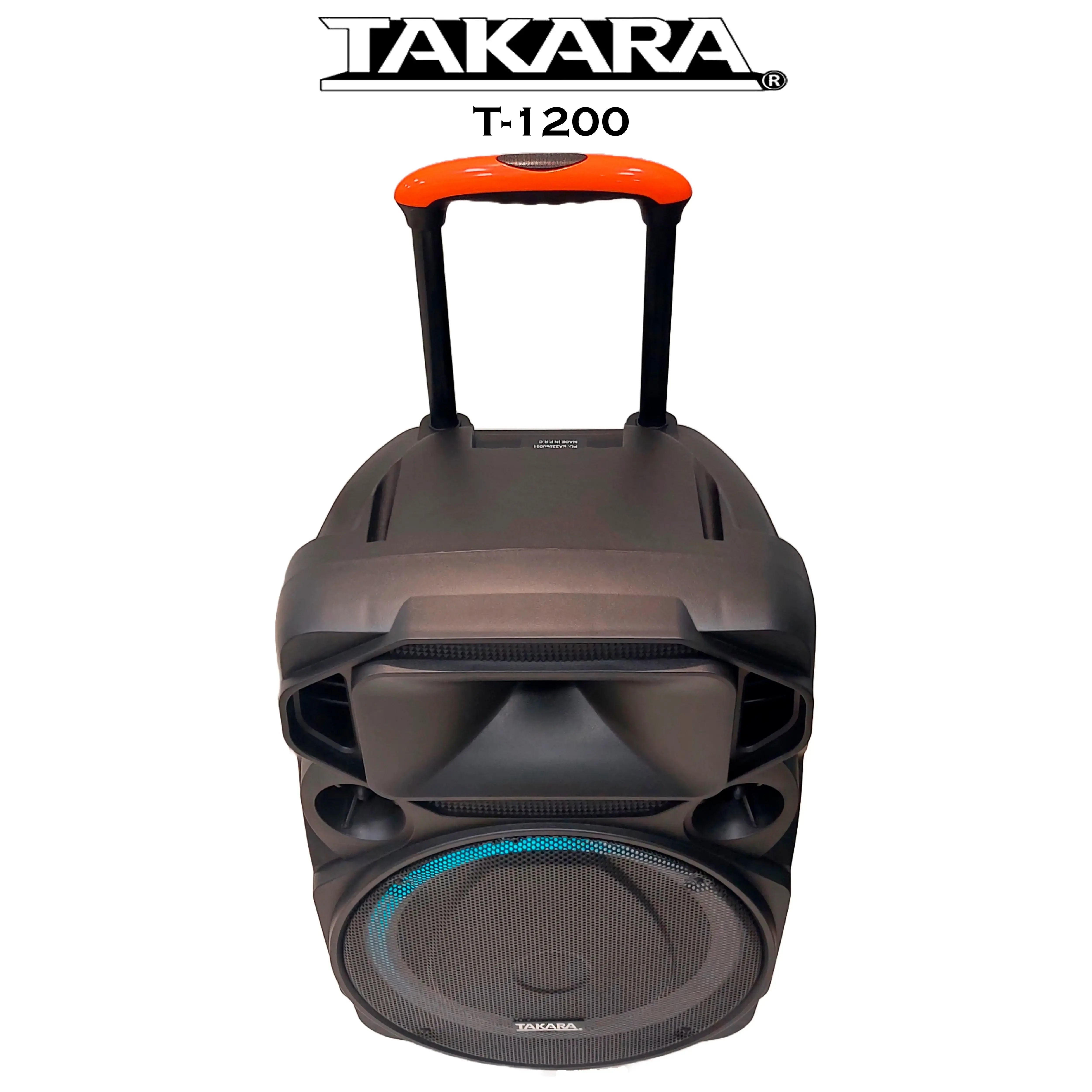 TAKARA T1200 New Karaoke Party Portable Trolley Speaker 150W RMS with 2 Wireless Mic and Rechargeable Battery Heavy Bass with Multimedia BT, Karaoke with Audio Recording, USB, SD,FM PA System