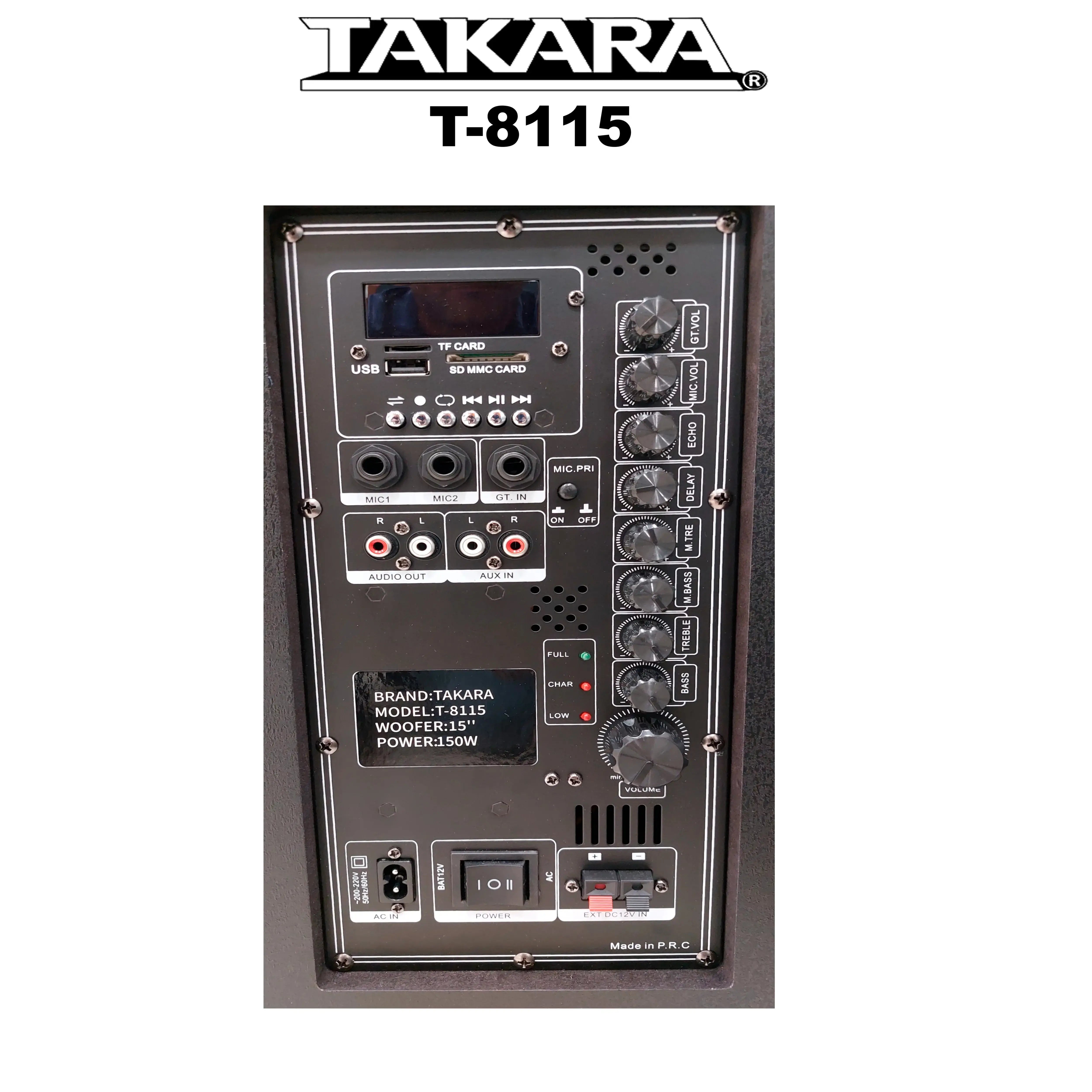 TAKARA T-8115 15" Portable Trolley Speaker