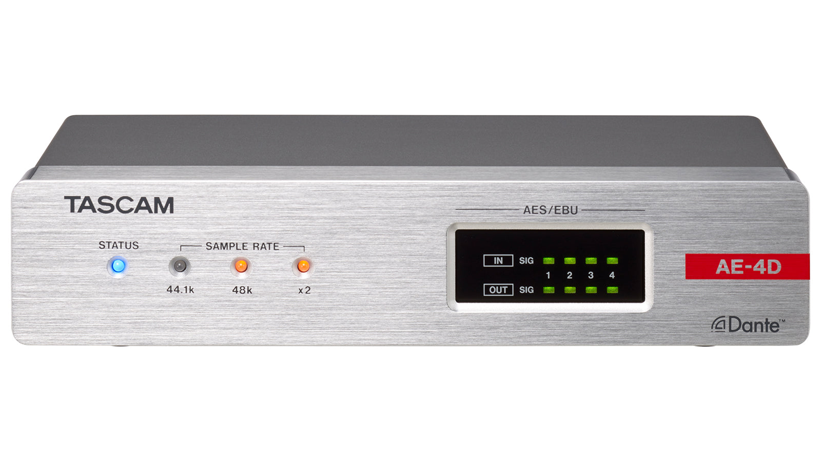 TASCAM AE-4D Professional 4-Channel AES/EBU to Dante Network Audio Converter with PoE & Rack-Mount Capability