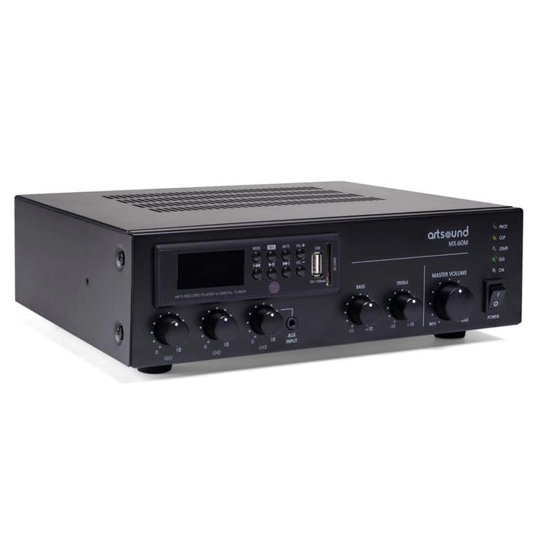 ArtSound MX-60M Mixing Amplifier 100V with USB, FM tuner, Bluetooth - Each