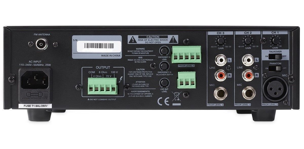 ArtSound MX-60M Mixing Amplifier 100V with USB, FM tuner, Bluetooth - Each