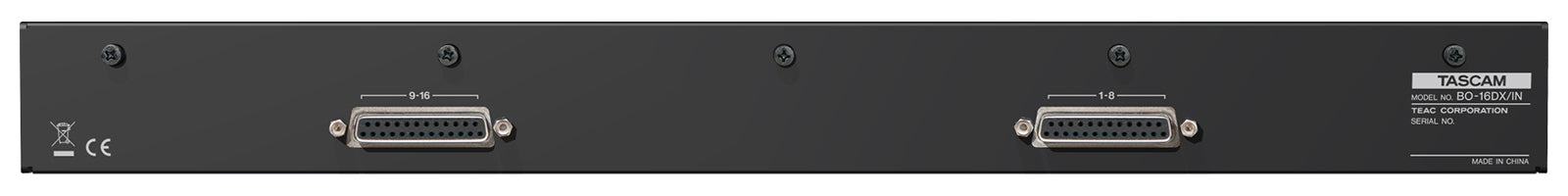 TASCAM BO-16DX/IN Professional 16-Channel XLR Input Breakout Box with DB25 Interface & 1U Rack Mount Design