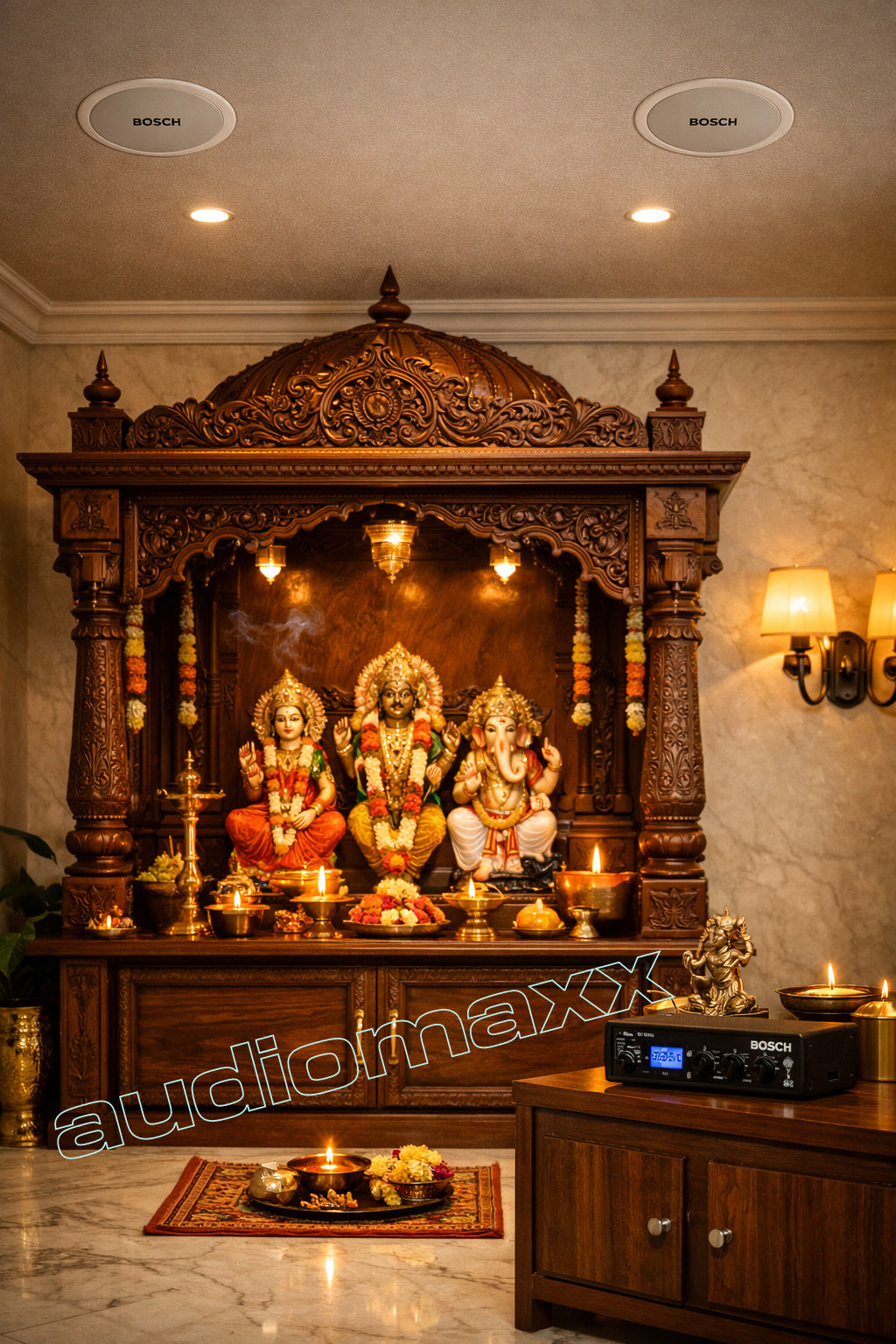 Bosch Audio Pooja Room Bundle Amplifier With 2 Speakers  – Elegant, Ready to Perform
