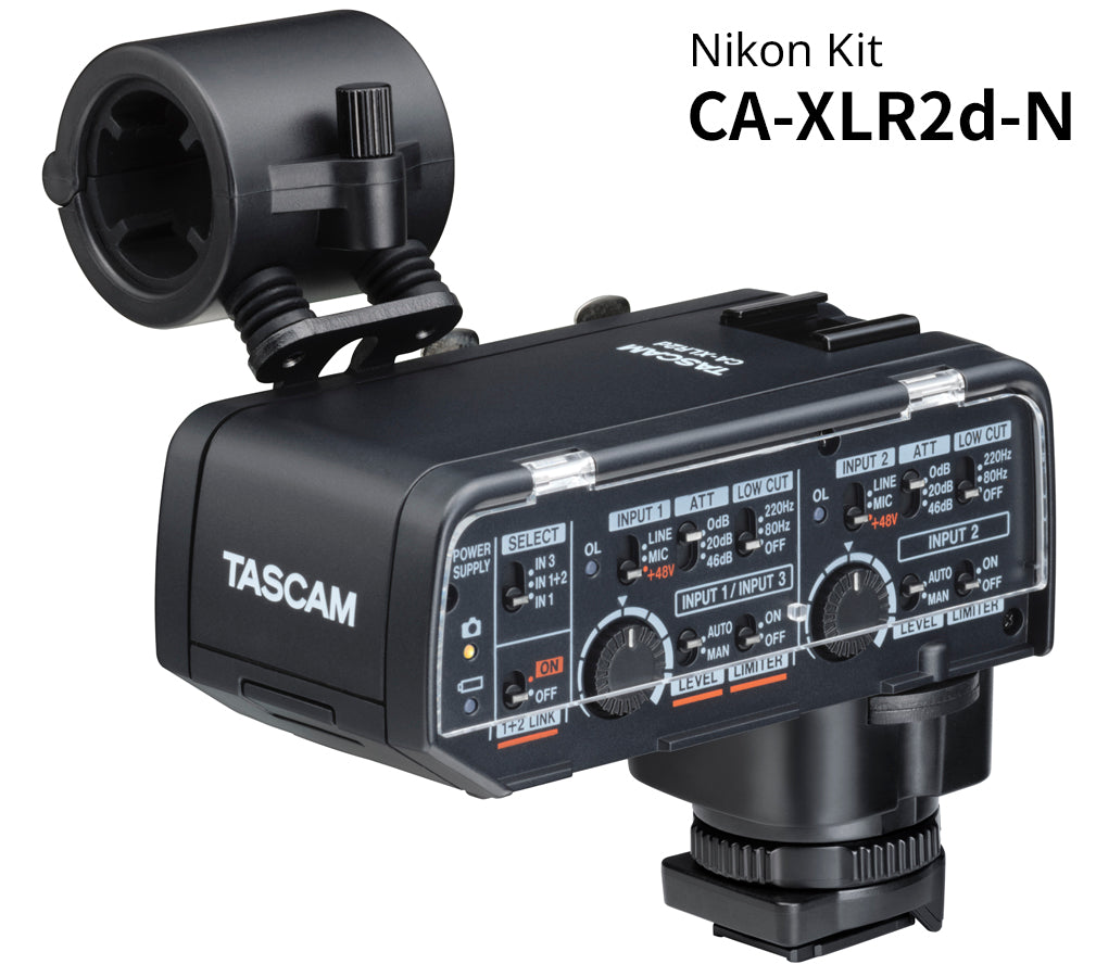 TASCAM CA-XLR2d-N Professional XLR Microphone Adapter for Nikon Mirrorless & DSLR Cameras with Digital Interface