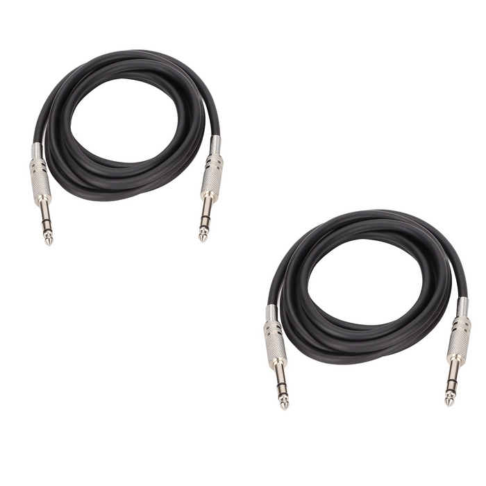 Imported 6.35mm Jack - Male To Male  Instrument/Audio Cable  Length: 2.0 Meters - Set of 2