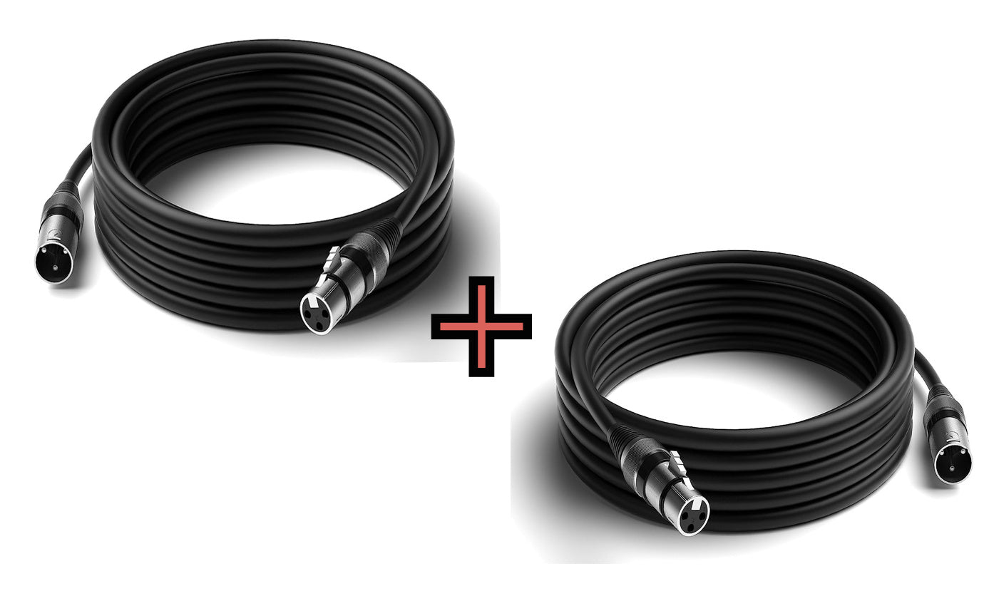 Imported Balanced XLR Cable Male To Female (or Amplifier, Condenser, Microphone, Preamp) - Pair