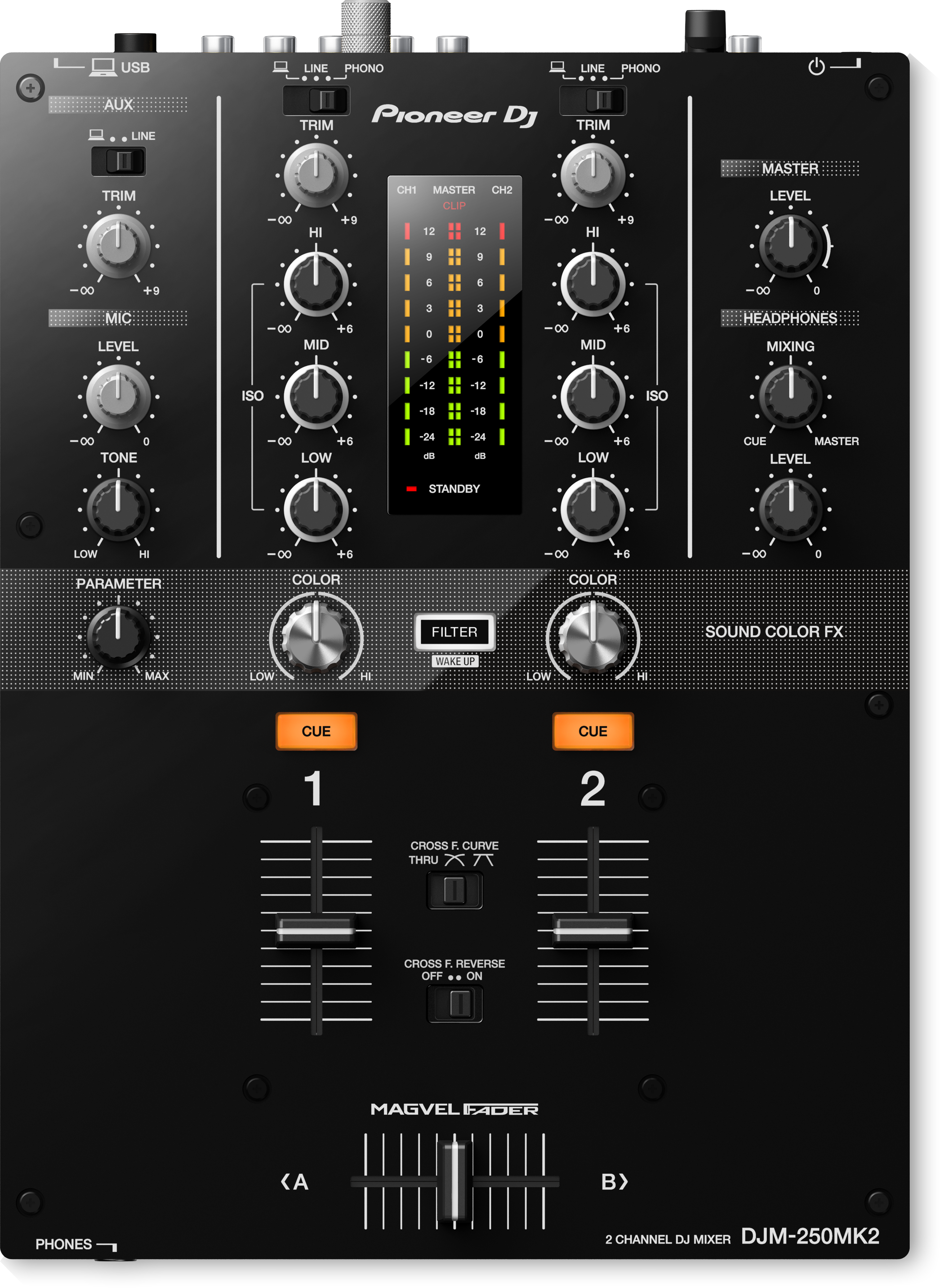 Pioneer DJM 250MK2, 2-Channel DJ Mixer With Independent Channel Filter- Each