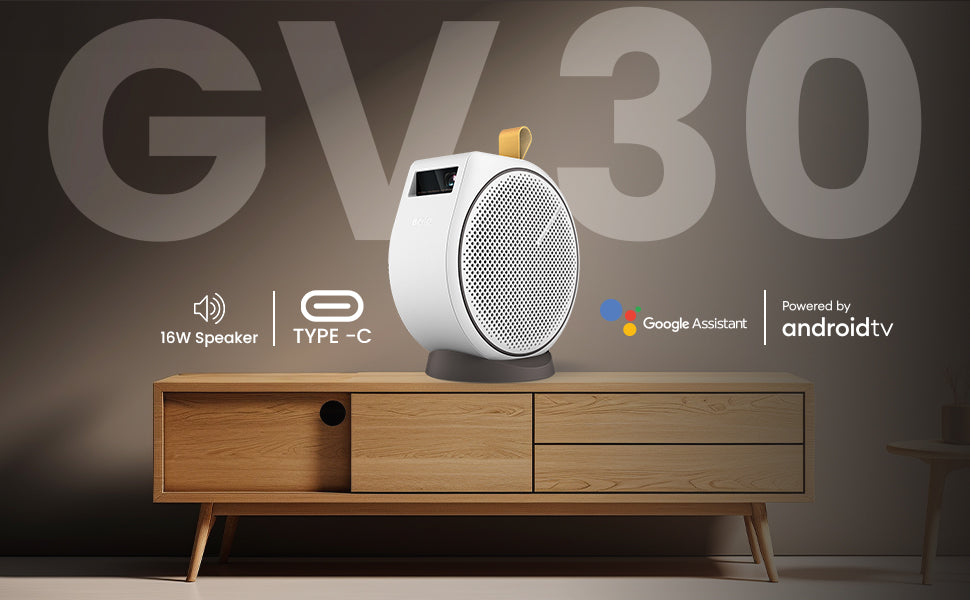 BenQ GV30 Smart Portable Projector with Extra Bass Bluetooth Speakers - Each