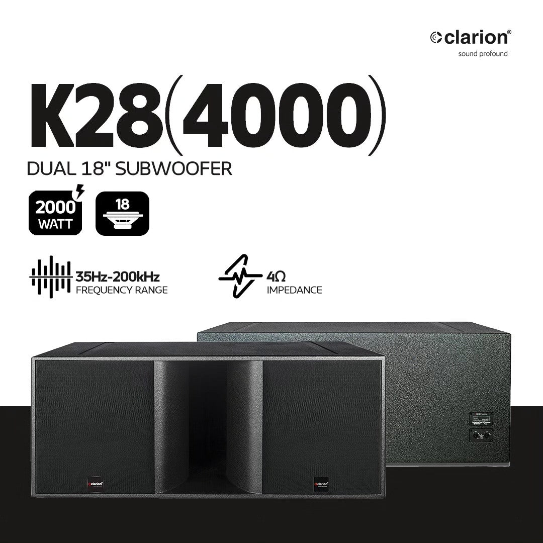 Clarion JM-K28(4000) Dual 18" 4000W  Neodymium Subwoofer - Each