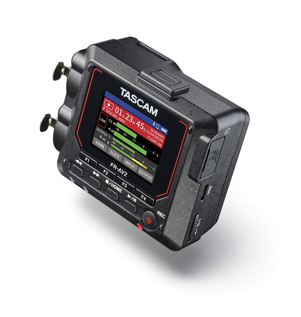 TASCAM FR-AV2 Professional 32-Bit Float 2-Channel Field Audio Recorder with Timecode Generator, Dual XLR Inputs, and USB-C Interface