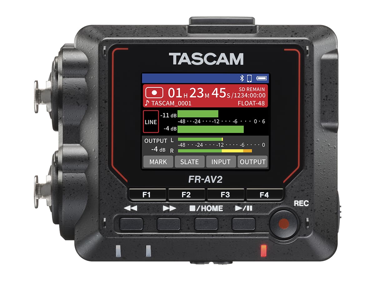 TASCAM FR-AV2 Professional 32-Bit Float 2-Channel Field Audio Recorder with Timecode Generator, Dual XLR Inputs, and USB-C Interface