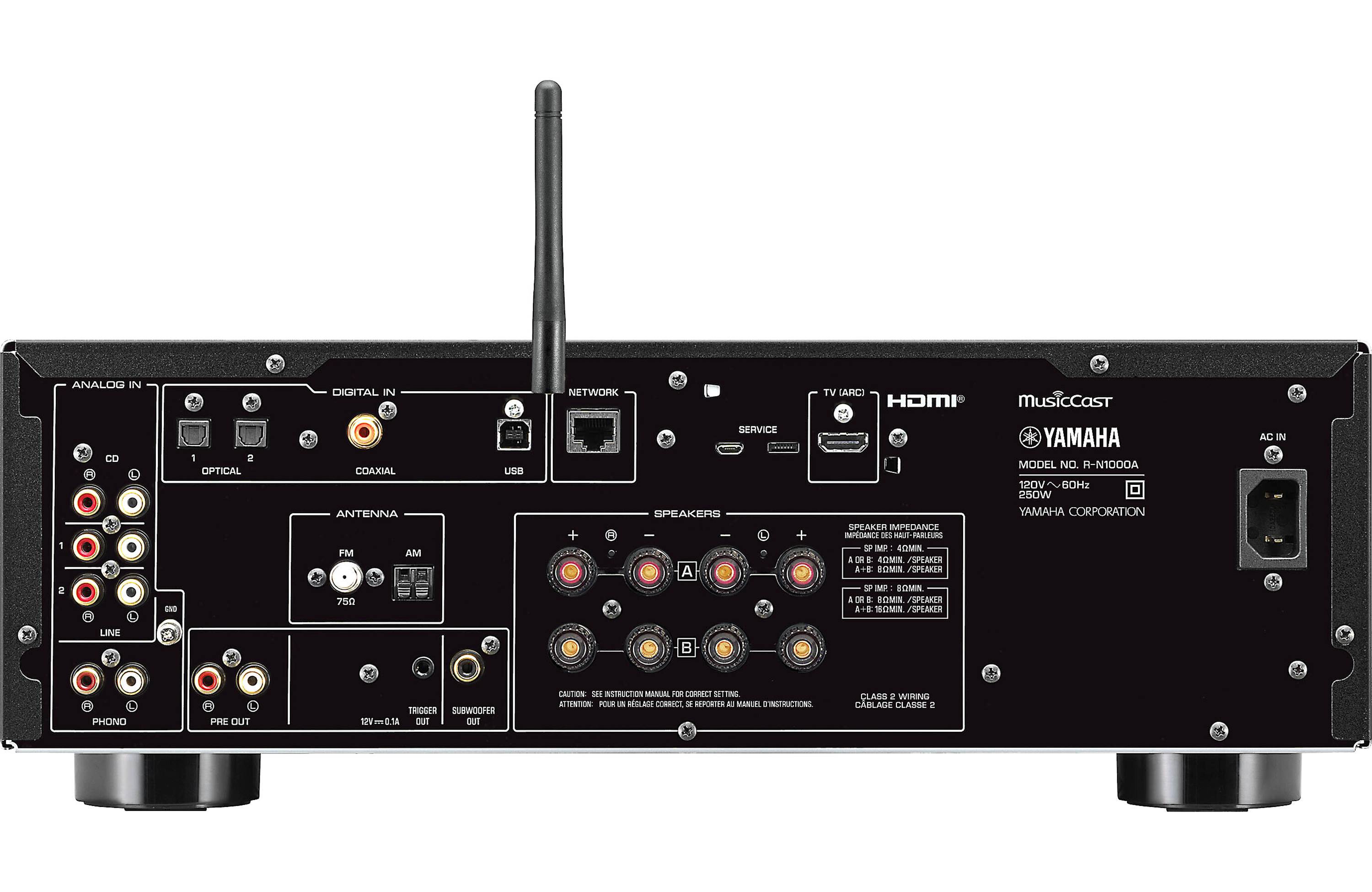 Yamaha RN1000A Stereo Receiver With Wi-Fi, Bluetooth®, Apple AirPlay® 2, and HDMI (Black)