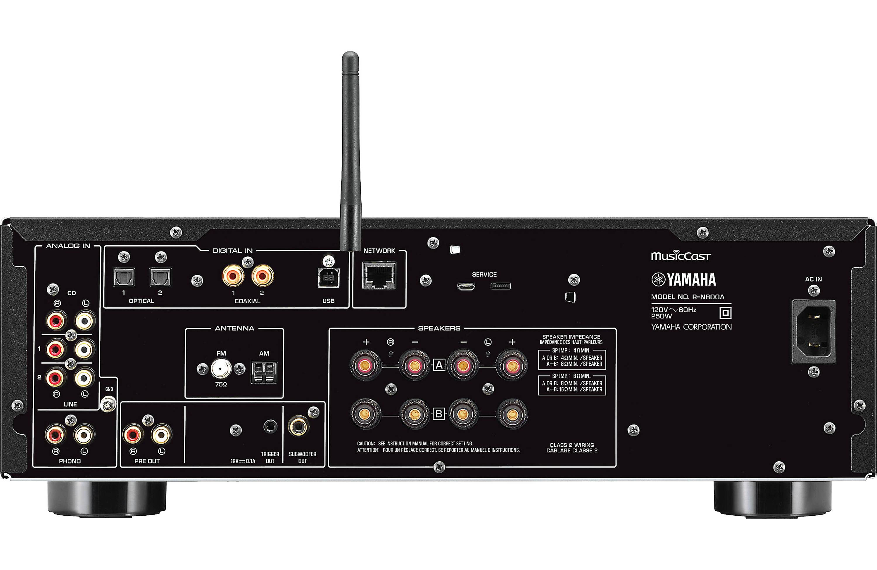 Yamaha RN800A Stereo Receiver with Wi-Fi, Bluetooth®, Apple AirPlay® 2 (Black)