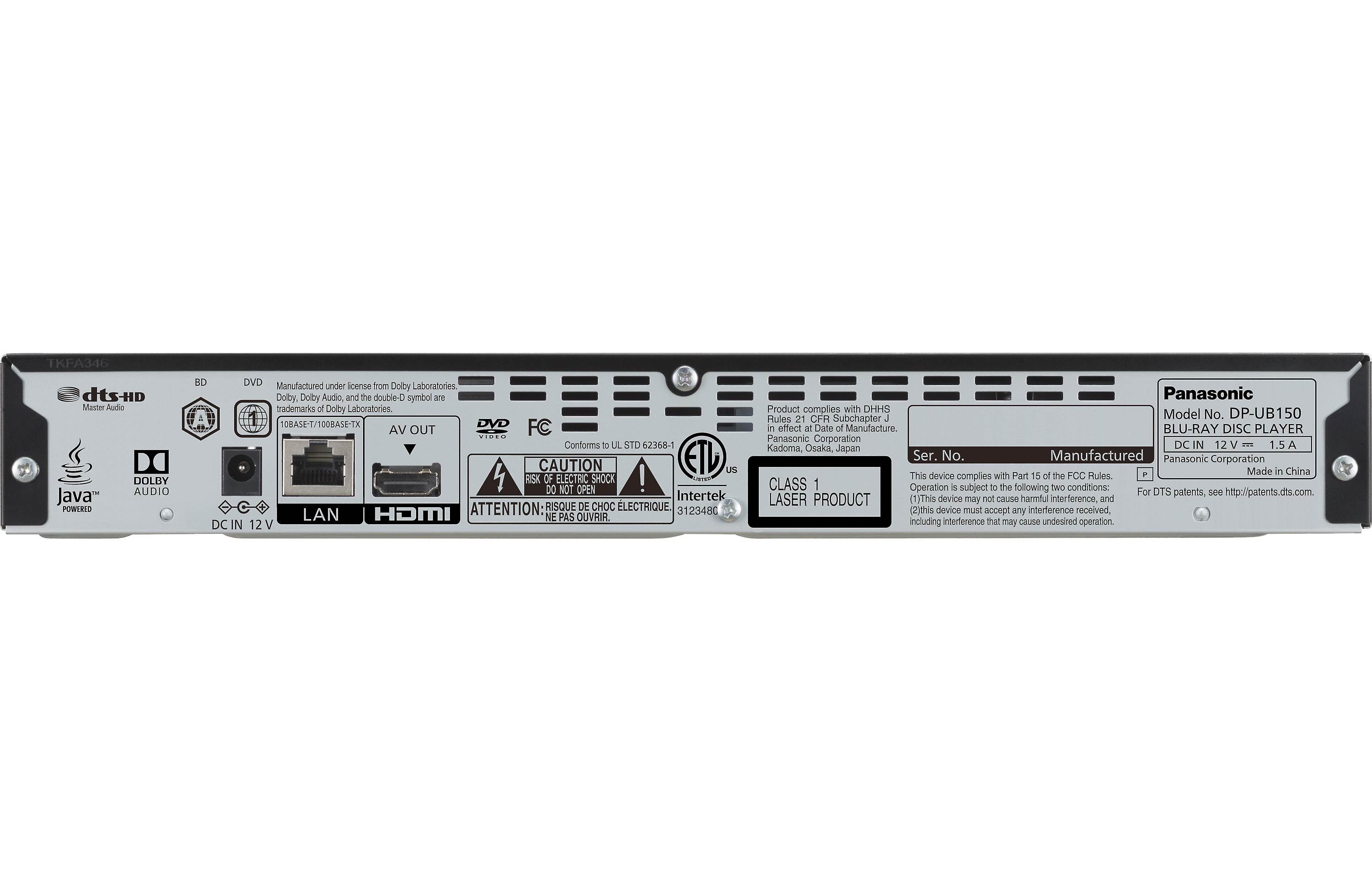 Panasonic DP-UB150 4K Multi-Region / Multizone Bluray Player
