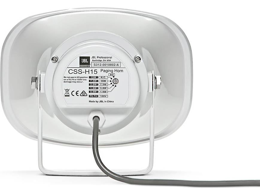 JBL CSS-H15 Weather- Resistant, Surface-mount 15-watt Paging Horn for Commercial Speaker Installations