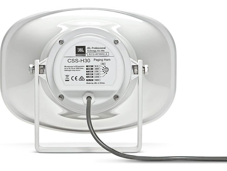 JBL CSS-H30 Weather- Resistant, Surface-mount 30-watt Paging Horn for Commercial Speaker Installations