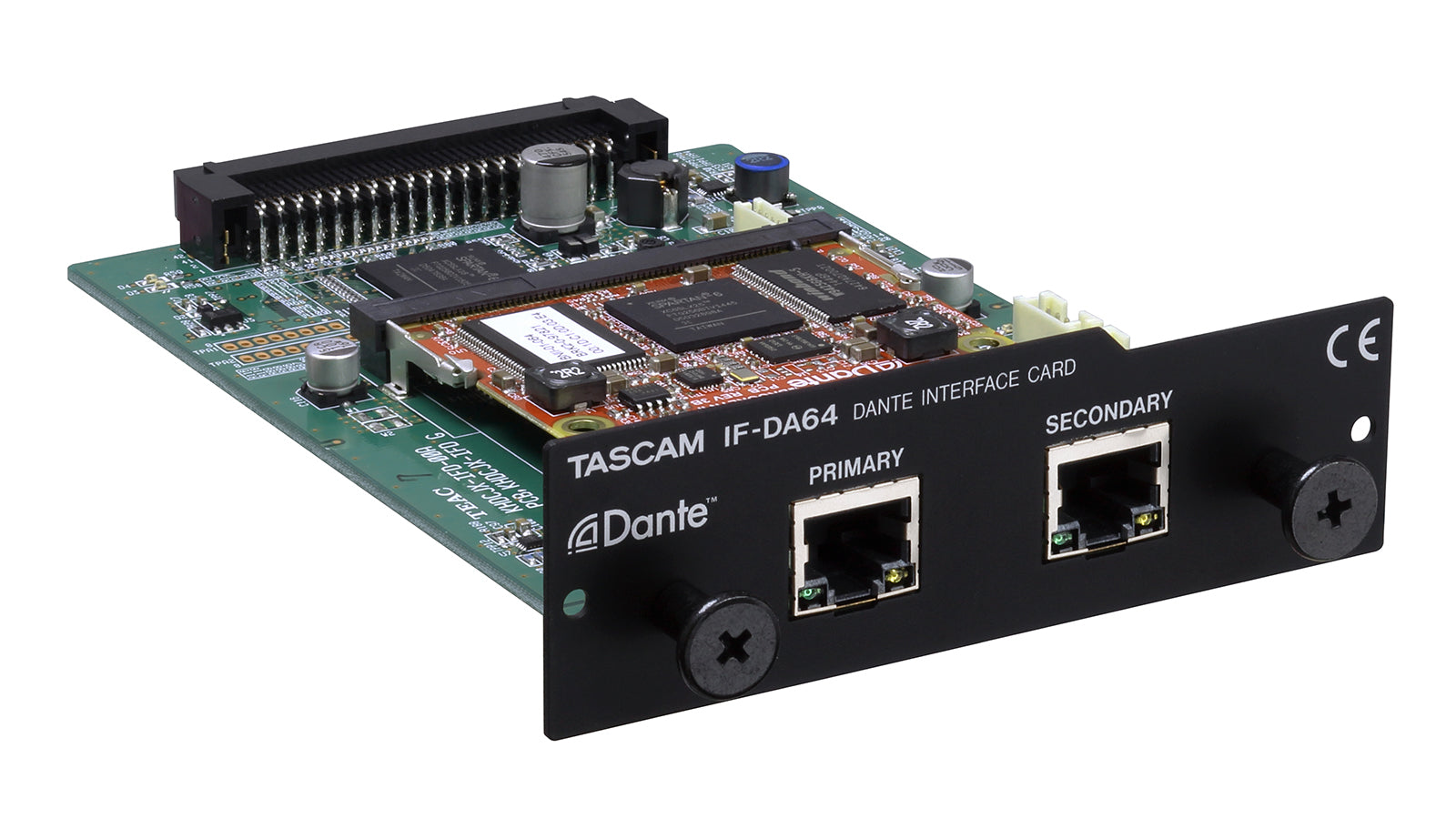 TASCAM IF-DA64 Professional 64-In / 64-Out Dante Interface Expansion Card with Dual Network Ports and Gigabit Audio Networking