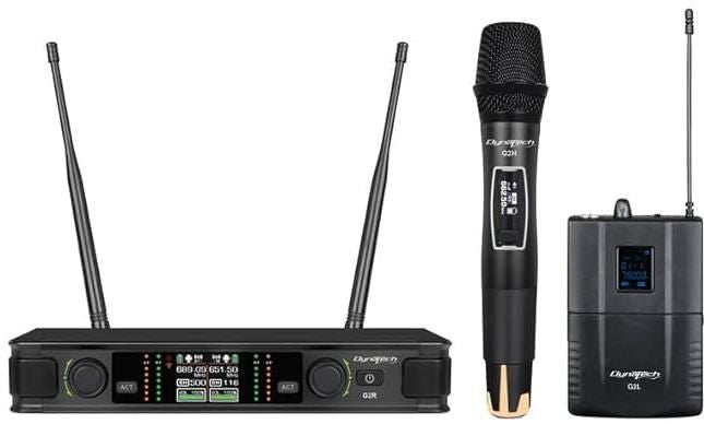 Dynatech G2R / G2HL Dual Channel Wireless Handheld+lapel mic, Multiple Frequencies- Set
