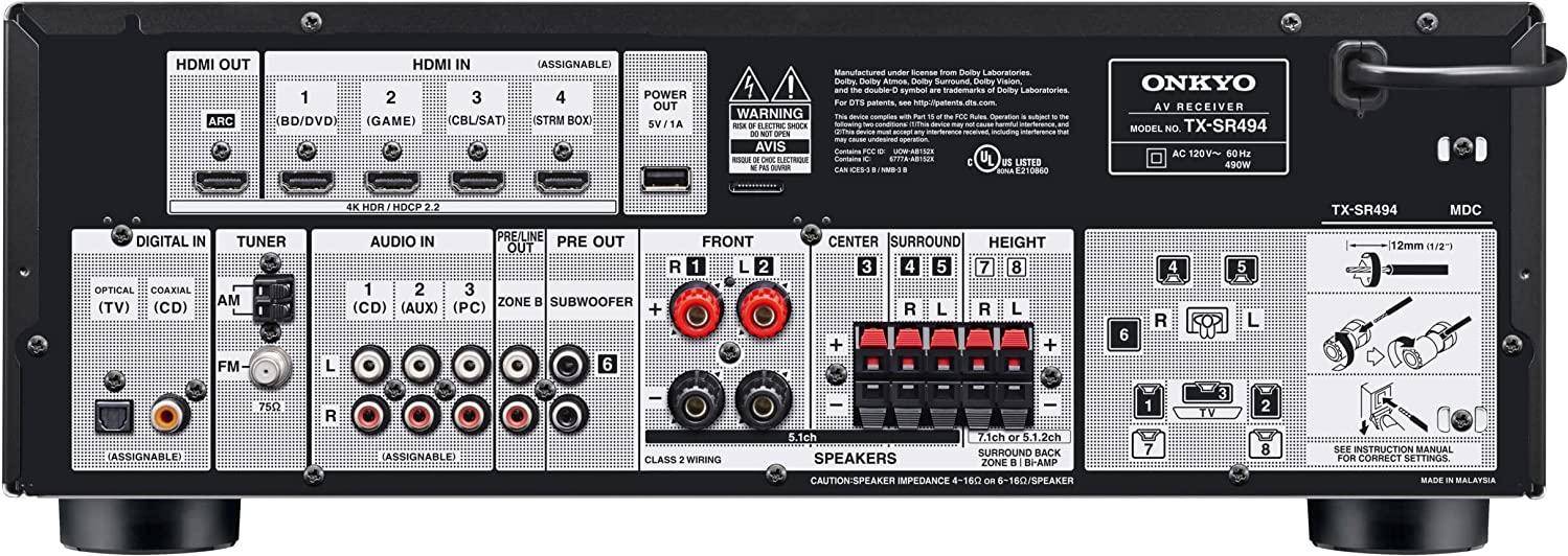 Onkyo TX SR494 Ch AVR Home Theater - Main Image