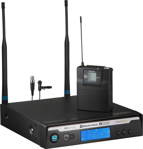 EV ElectroVoice R300-L-A Uni-Directional Lapel Wireless Microphone System