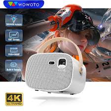 WOWOTO M8 Premium High-Performance Smart Portable Projector with Android OS, High Brightness, Dual-Band Wi-Fi & 1080p/4K Support