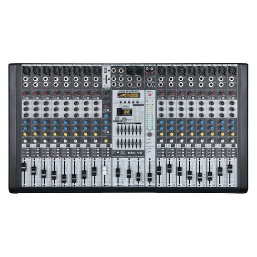 Beta3 BM16 16 Channel Professional Mixer with 16 Mic Input, 2 Stereo Input, 4 Band Channel EQ - Each