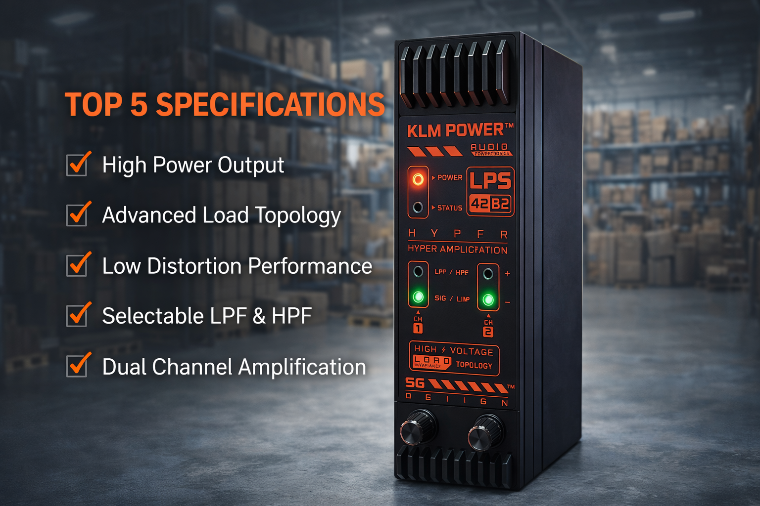 KLM POWER™ LPS-42B2 Advance Audiophile Grade Amplifier 440 W @ 4 Ω × 2 CH. - Audiomaxx India