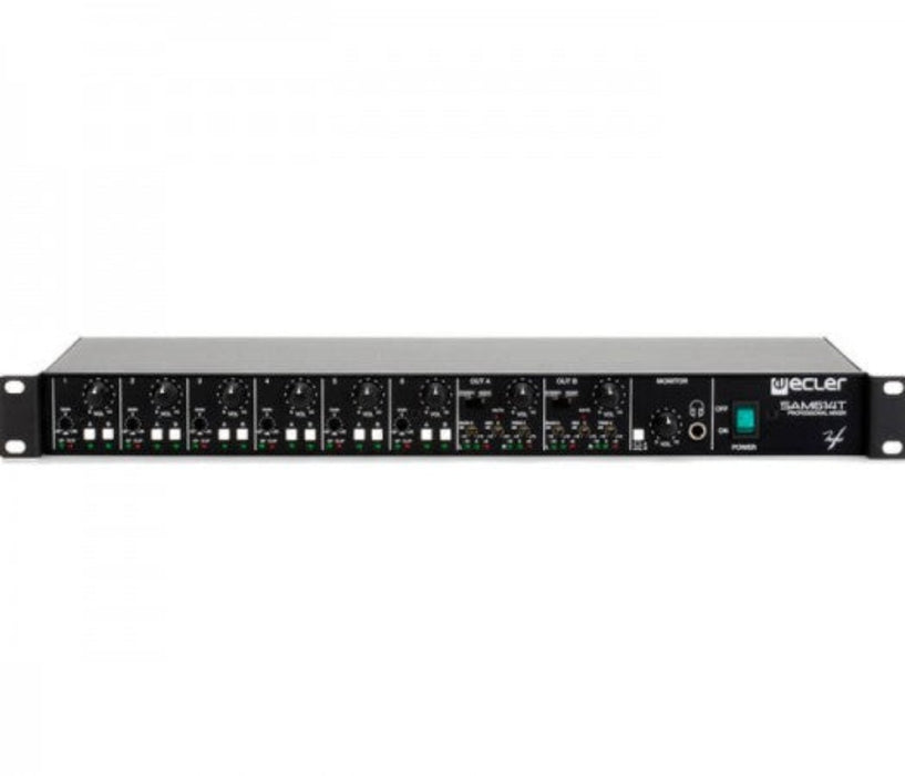 Ecler SAM612T 6x2 1U Rack 3-Band EQ Analogue Mixer Installation Preamp ...