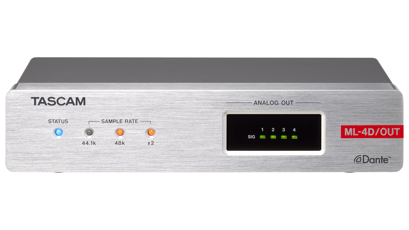 TASCAM ML-4D/OUT-E Professional 4-Channel Line Output Dante Converter with Euroblock Connectivity, Low-Latency Network Audio, and Compact Installation Design - Audiomaxx India