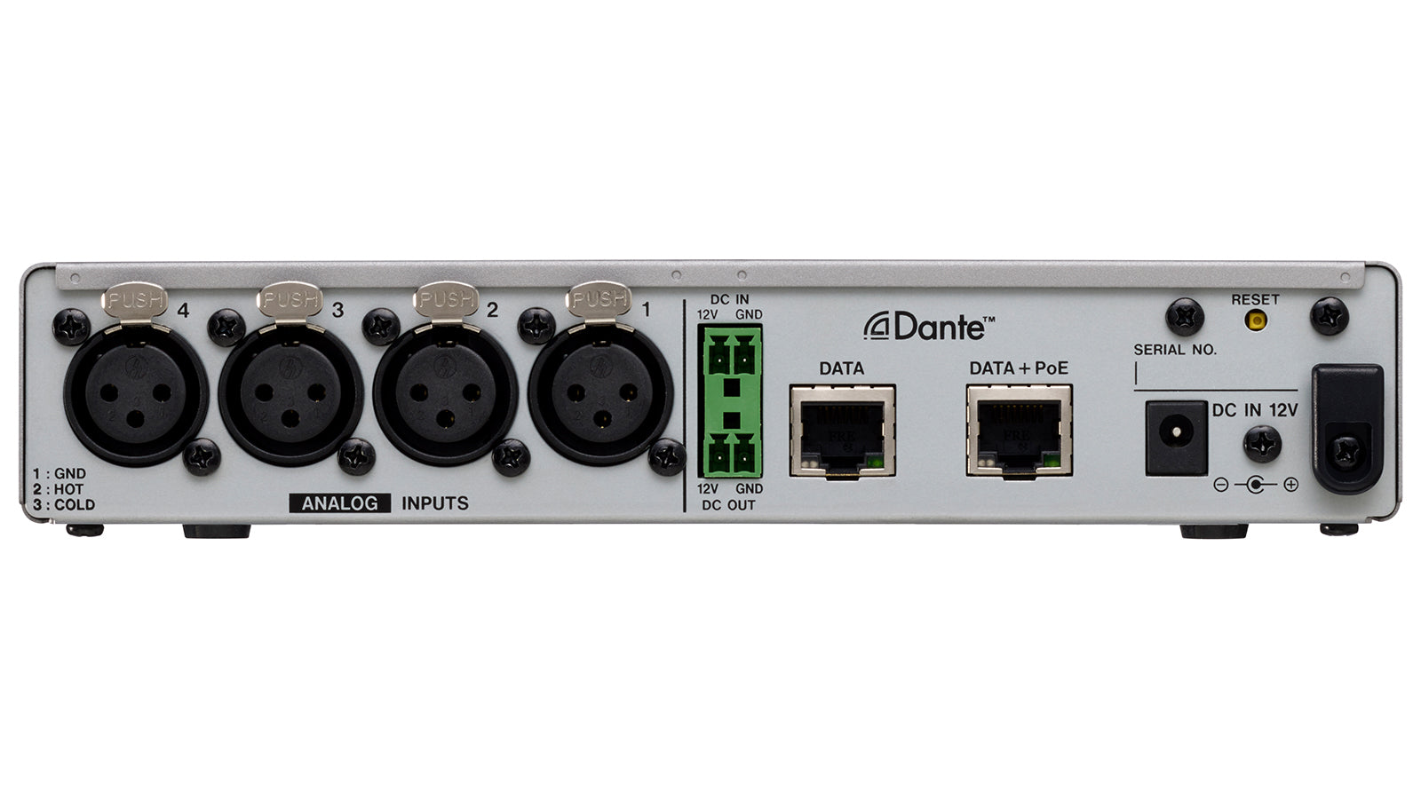 TASCAM MM-4D/IN-X Professional 4-Channel Mic/Line Input Dante Converter with Balanced XLR, Built-in DSP Mixer, and PoE for Network Audio Systems - Audiomaxx India