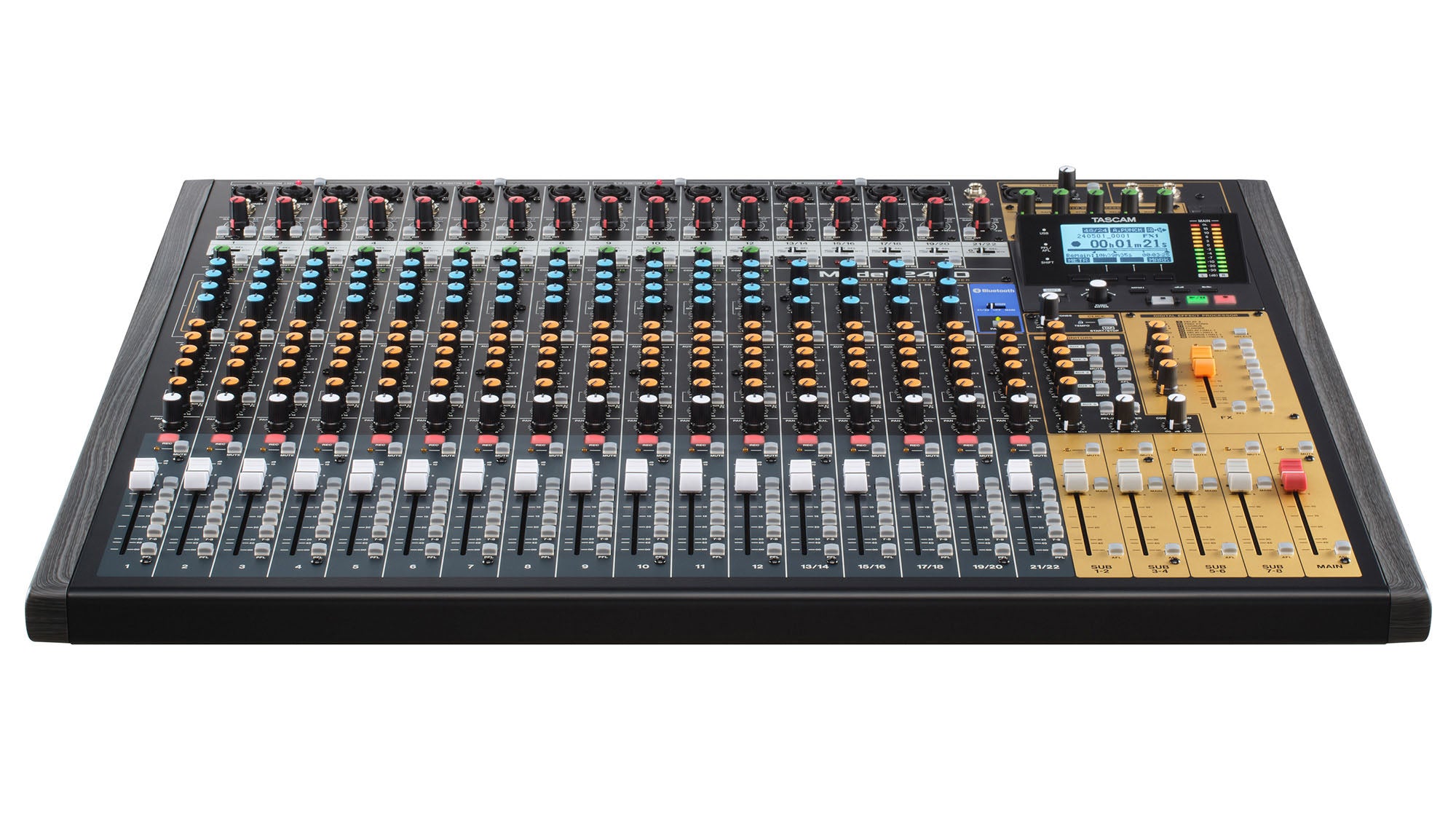 TASCAM Model 2400 Professional 24-Track Multitrack Recording Console with 22-Channel Analog Mixer, USB Audio Interface, MIDI Control, and Full Studio Integration - Audiomaxx India