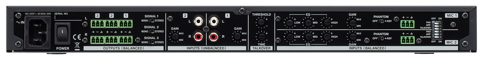TASCAM MZ-123BT Professional 3-Zone Installation Mixer with Bluetooth, Mic Inputs, and Euroblock Outputs for Commercial Audio Distribution - Audiomaxx India