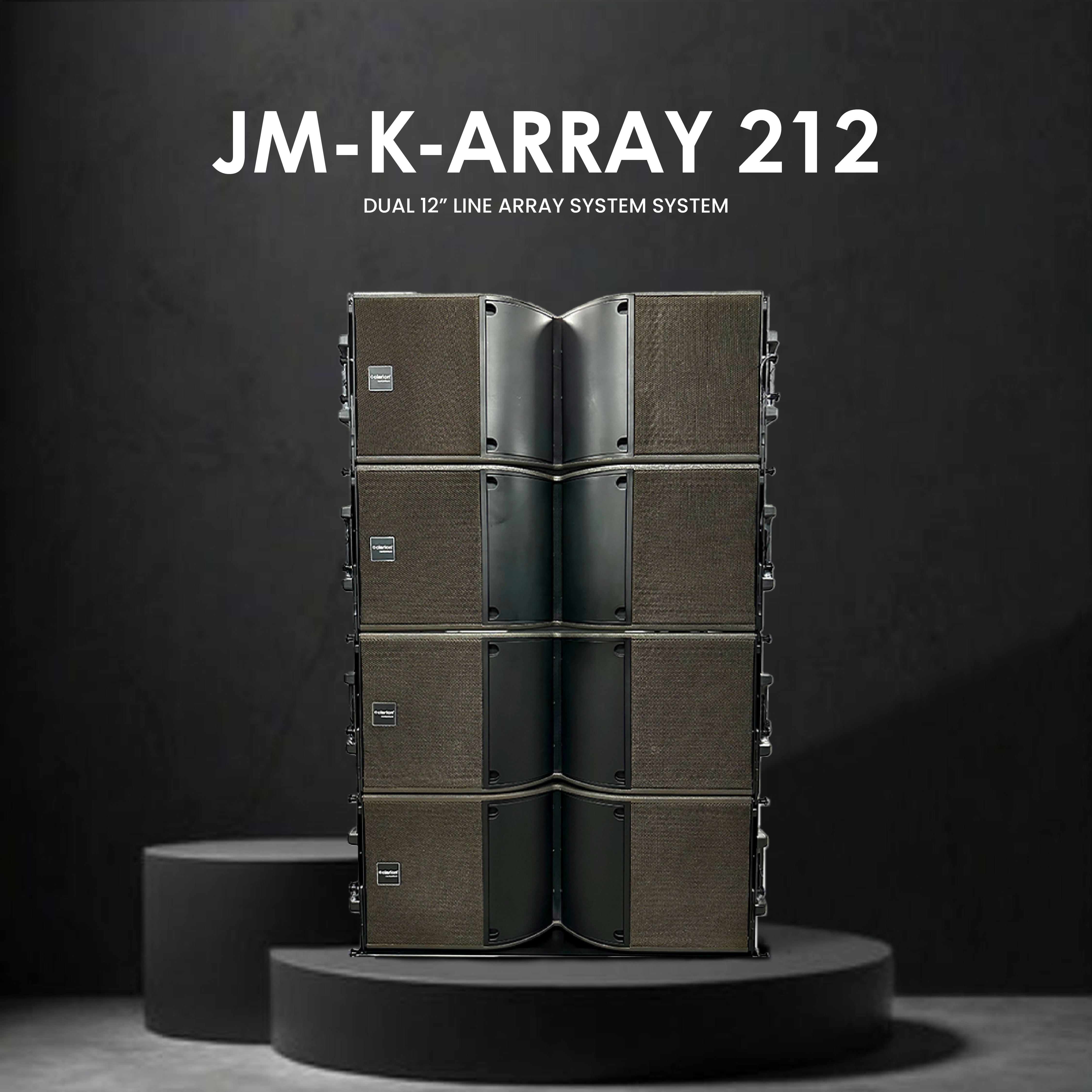 Clarion JM K-ARRAY212 2400W Dual 12” Line Array System with Flight Case Bi  Amp Crossover Inside - Pair