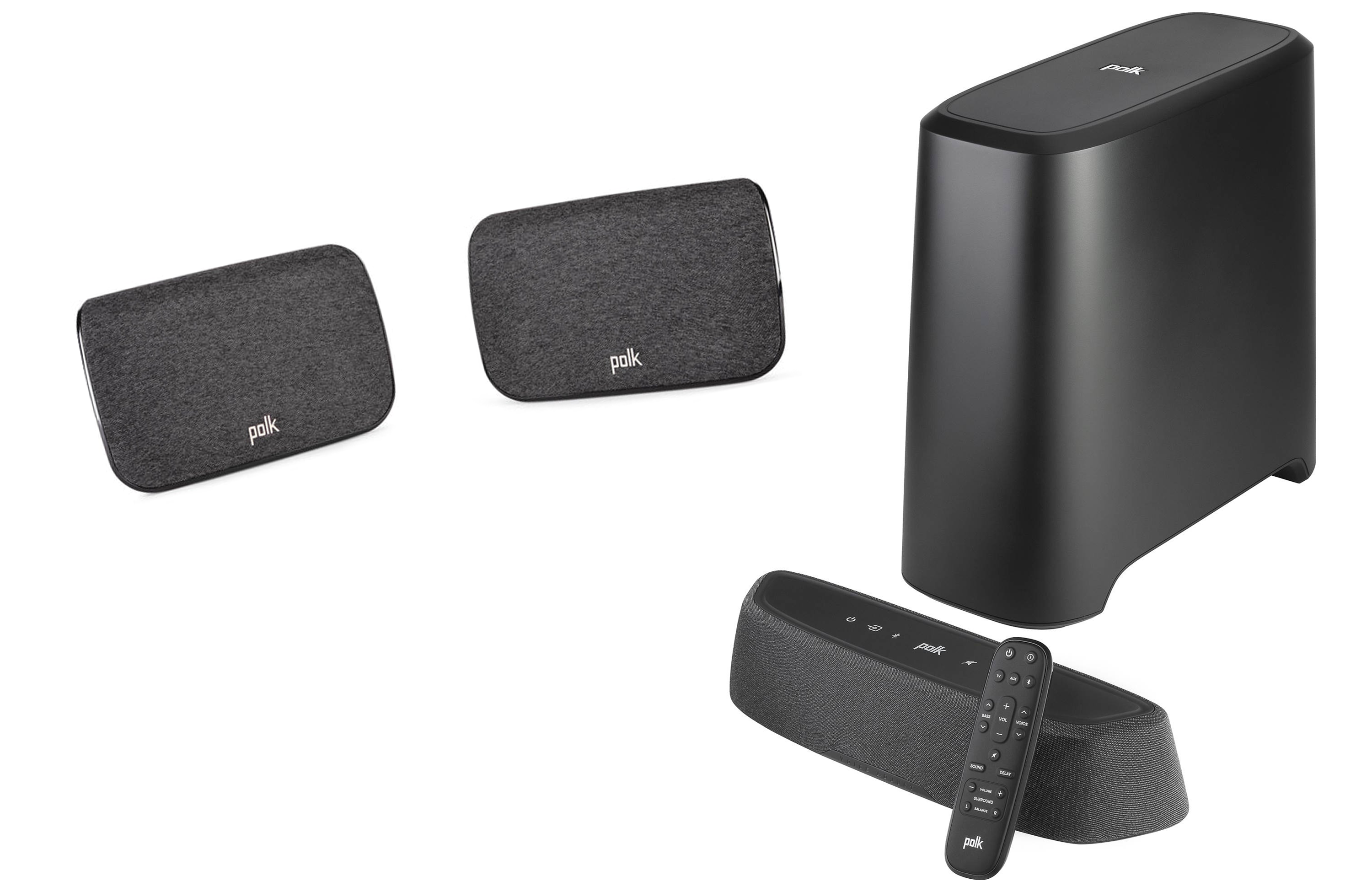 Polk Audio Magnifi Mini AX Soundbar With Wirelss Woofer, Dolby Atmos, and SR-II Wireless Surround Speakers