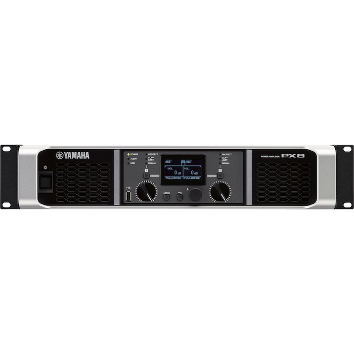 Yamaha PX8 1050W 2-Channel Power Amplifier 2-channel Power Amplifier with EQ, Filter, Crossover, Delay, and Limiter Functions - Each