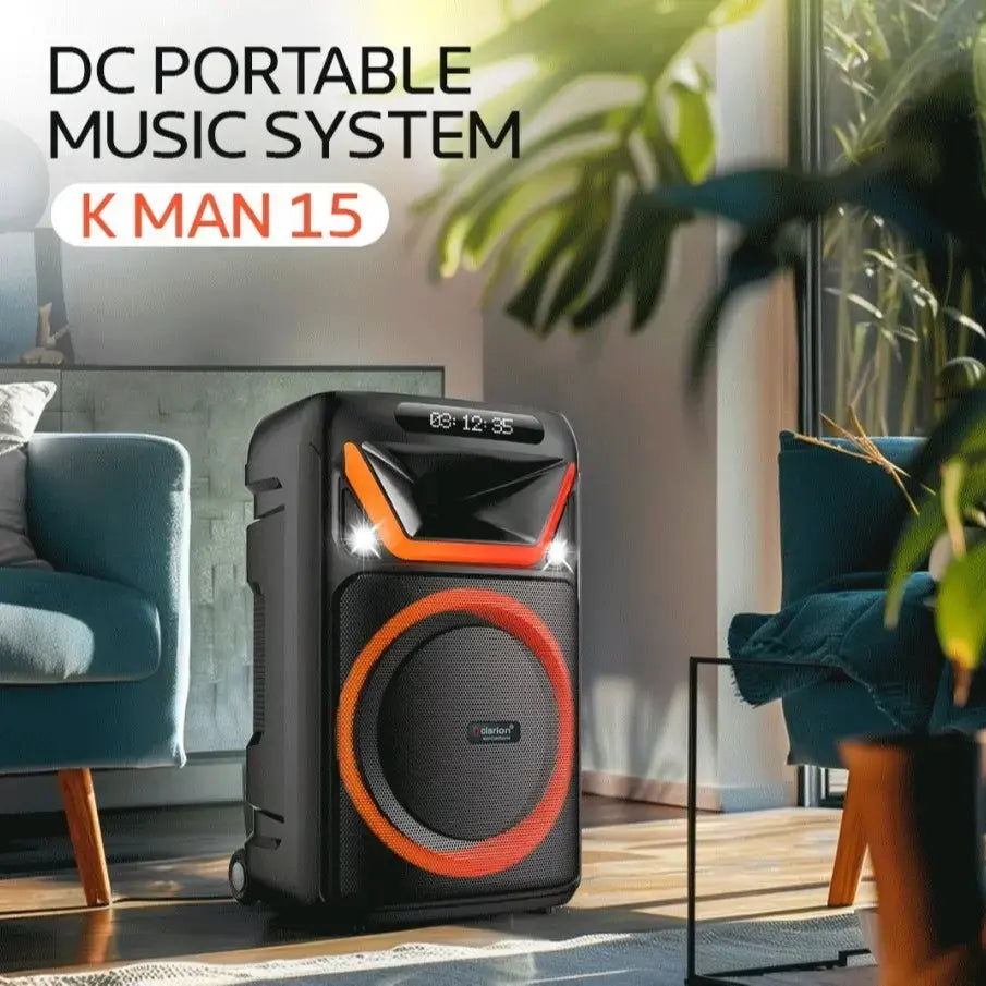 Clario Karaoke K- Man 15 DC Portable Trolley Party Speaker for Karaoke , 15"  100W