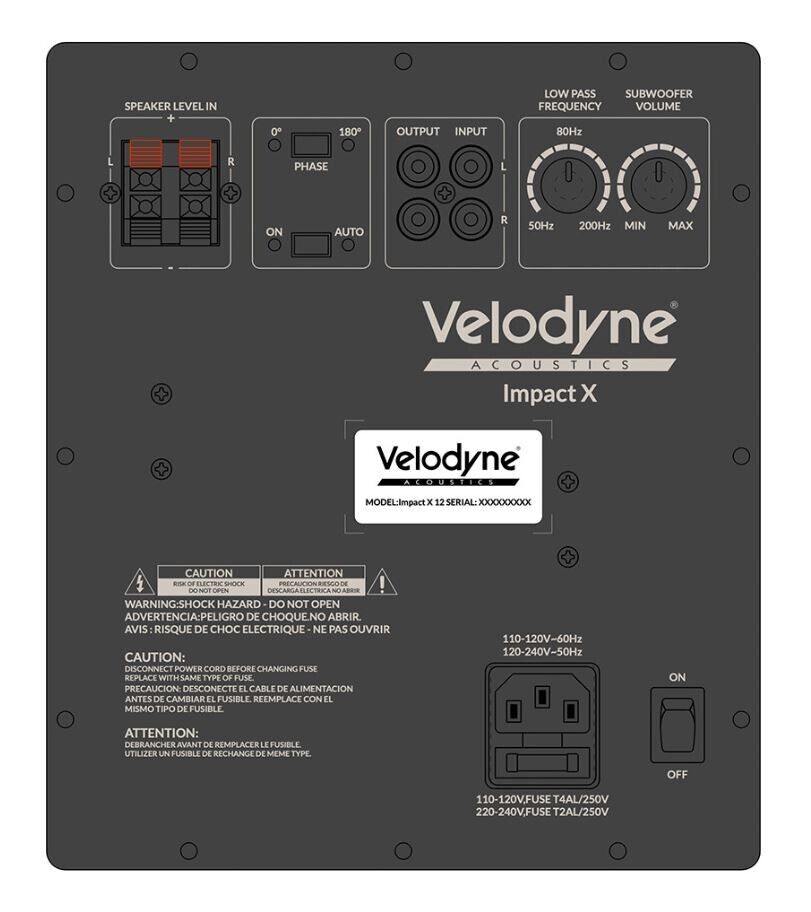 Velodyne Acoustics Impact X 15 Bass Reflex Subwoofer 550W RMS Class D 1000W Peak - Each