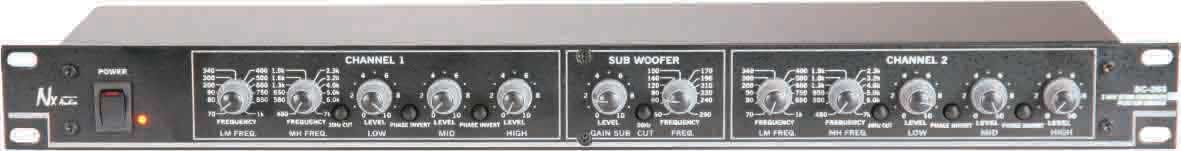 NX Audio SC203 -3-Way Active Crossover with Subwoofer Out (XLR I/O)