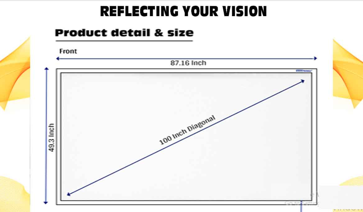 Projector Screen 100" Diagonal  Fixed Frame